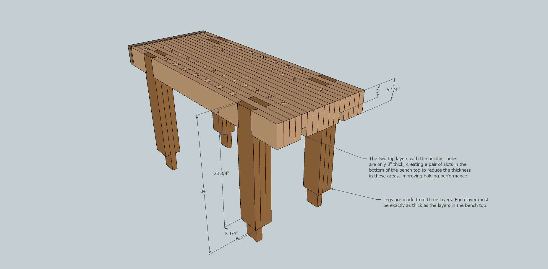 Stumpy Journal 2×6 Woodworking Workbench | Nubs Roubo